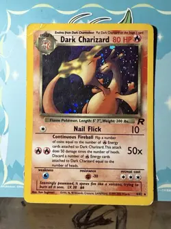 Pokemon TCG Team Rocket Dark Charizard Holo Rare 4/82 English 2000 🍭 - Image 1