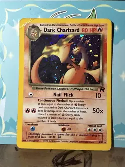 Pokemon TCG Team Rocket Dark Charizard Holo Rare 4/82 English 2000 🍭 - Image 2