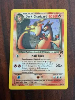 Dark Charizard 4/82 Holo Rare Team Rocket Pokemon HP/MP - Image 1