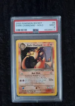 Pokemon TCG: Dark Charizard 4/82 Team Rocket WoTC Holo Rare PSA 9 MINT - Image 1