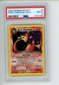 2000 Pokemon Team Rocket Dark Charizard 4/82 Holo Rare PSA 8 NM-MT - Image 1