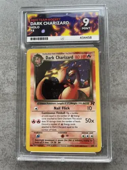 DARK CHARIZARD 4/82 Pokemon 2000 TEAM ROCKET Holo Rare ACE 9 MINT - Image 1