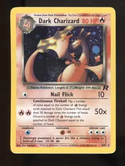 2000 Pokemon Team Rocket Dark Charizard Holo Rare #4/82 - Image 1
