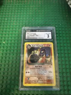 CGC 3 Dark Charizard 4/82 Team Rocket Holo Rare Pokemon TCG 2000 ENG - Image 1