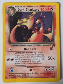 Pokemon TCG Dark Charizard 4/82 Rare Holo Team Rocket WOTC, Vintage - Image 1
