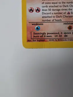 Pokemon TCG Dark Charizard 4/82 Rare Holo Team Rocket WOTC, Vintage - Image 3