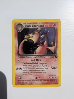Pokemon TCG Dark Charizard 4/82 Rare Holo Team Rocket WOTC, Vintage - Image 1