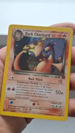 Pokemon TCG Dark Charizard 4/82 Rare Holo Team Rocket WOTC, Vintage 2000 LP - Image 2