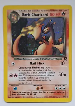 Pokemon TCG Dark Charizard 4/82 Rare Holo Team Rocket WOTC, Vintage 2000 LP - Image 3