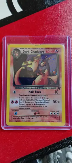 Dark Charizard Pokemon TCG Team Rocket #4/82 Holo Rare 80 HP English 1999 - Image 1