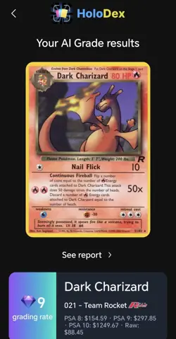 Dark Charizard Pokemon TCG Team Rocket #4/82 Holo Rare 80 HP English 1999 - Image 3