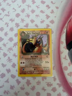 Pokemon TCG Dark Charizard 4/82 Rare Holo Team Rocket WOTC Vintage 2000 SWIRL - Image 1