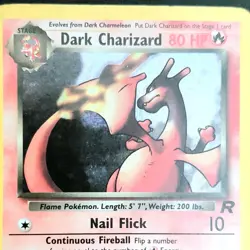 Pokemon Dark Charizard 4/82 Team Rocket Holo Rare WOTC MP Corner Crease - Image 1