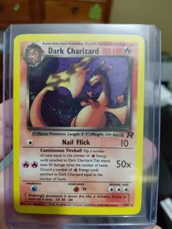 Pokemon Dark Charizard 4/82 Team Rocket Holo Rare WOTC MP Corner Crease - Image 5
