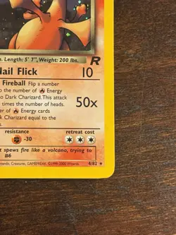 VINTAGE Pokemon Dark Charizard 4/82 Team Rocket Holo Rare - CLEAN TAIL SWIRL - Image 4