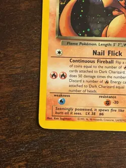 VINTAGE Pokemon Dark Charizard 4/82 Team Rocket Holo Rare - CLEAN TAIL SWIRL - Image 5
