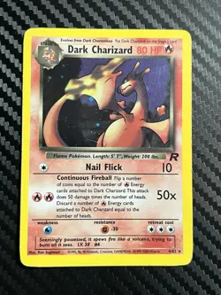 Pokemon TCG Dark Charizard 4/82 Rare Holo Team Rocket WOTC, Vintage Mp - Image 1
