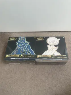 Pokemon TCG Mega Evolution Pokemon Center Mega Lucario & Mega Gardevoir ETB's - Image 1