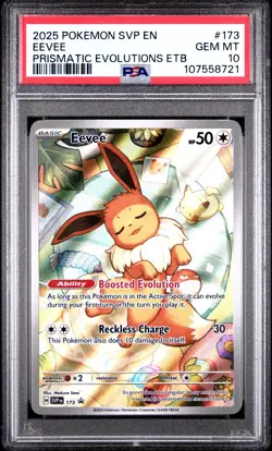 PSA 10 GEM MINT Eevee 173/SVP Black Star PROMO Prismatic Evolutions ETB Pokemon - Image 1