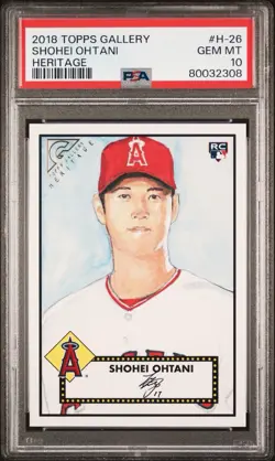 2018 TOPPS GALLERY #H-26 SHOHEI OHTANI ROOKIE RC HERITAGE PSA 10 GEM MINT - Image 1