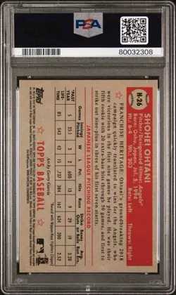 2018 TOPPS GALLERY #H-26 SHOHEI OHTANI ROOKIE RC HERITAGE PSA 10 GEM MINT - Image 2