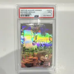 Michael Jordan 1991 Upper Deck Award Winner Holograms #AW4 PSA 9 Bulls - Image 4