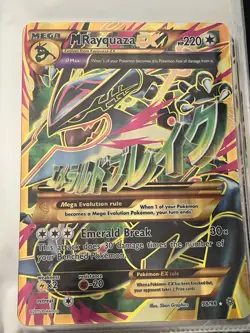 Pokemon TCG JUMBO/Oversized Mega M Rayquaza EX Full Art 98/98 XY Ancient Origins - Image 1