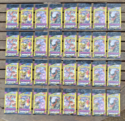 Lot of 32 Pokemon Sun & Moon Unified Minds 3 Card Booster Packs Sealed - Image 1