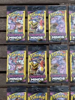 Lot of 32 Pokemon Sun & Moon Unified Minds 3 Card Booster Packs Sealed - Image 2