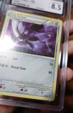Scizor 7/90 Holo CGC 8.5 Undaunted Holobleed SWIRL Pokemon Card Graded - Image 3