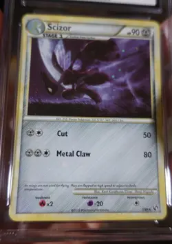 Scizor 7/90 Holo CGC 8.5 Undaunted Holobleed SWIRL Pokemon Card Graded - Image 5