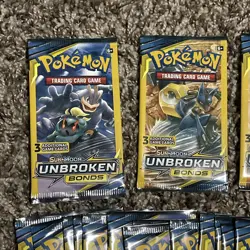 Lot of 21 Pokemon 2019 Unbroken Bonds 3 Card Booster Packs Unweighted New Sealed - Image 2