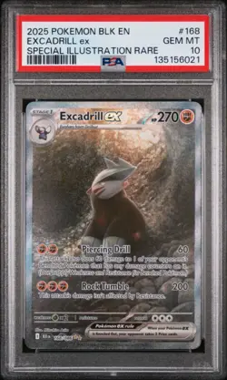 Pokemon Excadrill ex Black Bolt Special Illustration Rare #168 PSA 10 Gem Mint - Image 1