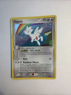 Pokemon Togetic 14/109 Reverse Holo Rare Rainbow Swirl and Extra Ink Error LP - Image 1