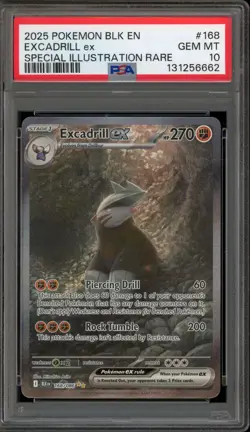 Pokemon Excadrill ex Black Bolt Special Illustration Rare #168 PSA 10 Gem Mint - Image 1