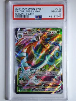 2021 Pokemon Dhelmise Vmax 010/072 Shining Fates Full Art - PSA 9 - Image 1