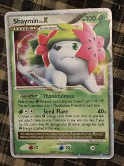 Nintendo Shaymin LV.X 126/127 Ultra Rare Holo Platinum English 2009 HP 100 - Image 1