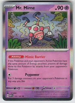 Mr. Mime Holo 122/165 Rare 151 Pokemon NM - Image 1