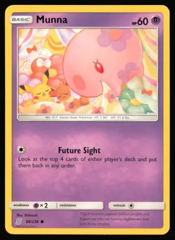 Munna 88/236 C Unified Minds Pokemon NM - Image 1