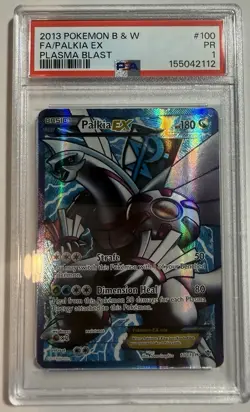 PSA 1 2013 Pokemon Black White Plasma Blast Full Art Palkia EX Holo Foil 100/101 - Image 1