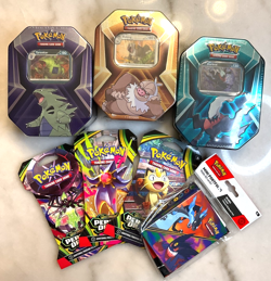 Pokemon TCG Triple Whammy Collectors Tins Slaking Tyranitar Darkrai Lot - Image 1