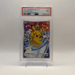 2021 Pokemon IDN S-P Pikachu Full Art KFC Chaki Kids Meal Promo #016/S-P PSA 9 - Image 1