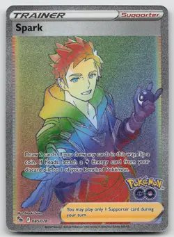 Spark 085/078 Rainbow Rare Pokemon GO Pokemon Holo Near Mint - Image 1