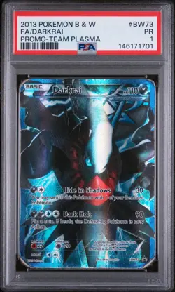 2013 POKEMON BLACK & WHITE TEAM PLASMA PROMO DARKRAI BW73 PSA 1 - Image 1