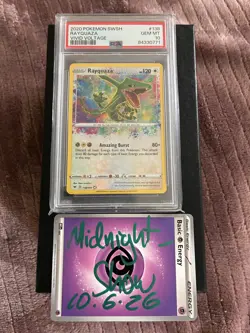 2020 Pokemon SWSH Vivid Voltage Rayquaza 138/185 Holo Amazing Rare PSA 10 - Image 1