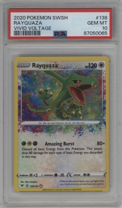 2020 Pokemon SWSH Vivid Voltage Rayquaza #138/185 PSA 10 GEM MINT - Image 1