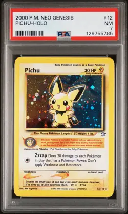 2000 POKEMON NEO GENESIS #12 PICHU-HOLO PSA 7 - Image 1