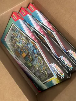 3 x Pokemon Prismatic Evolutions Lucario EX and Tyranitar EX Premium Collection - Image 1