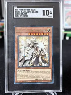 Yu-Gi-Oh! Black Luster Soldier - Sacred Soldier 1st Edition Graded Mint 10 RARE - Image 1