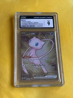 Pokemon TCG Mew EX 205/165 Scarlet & Violet 151 Gold Metal Card CGC Grade Mint 9 - Image 1